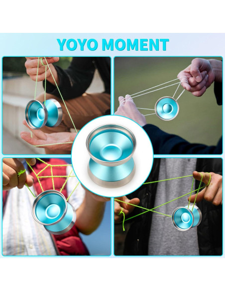 Yoyo Bi-Metal YOYOSTUDIO S03 Azul Plata Profesional