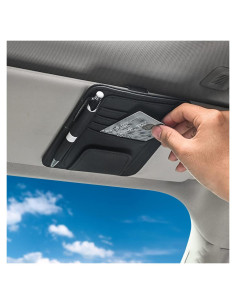 Organizador de Visera Solar Aturmon Mini Cuero Negro 15.5x12.5cm