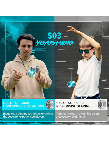 Yoyo Bi-Metal YOYOSTUDIO S03 Azul Plata Profesional