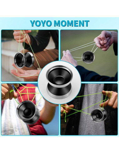 Yoyo Profesional Bi-Metal YOYOSTUDIO S03 Negro Plata