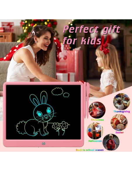 Tableta de Escritura LCD FLUESTON 15" Rosa para Niños