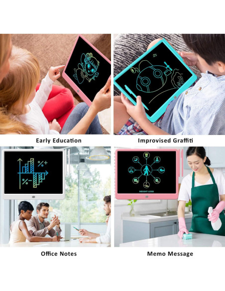 Tableta de Escritura LCD FLUESTON 15" Rosa para Niños