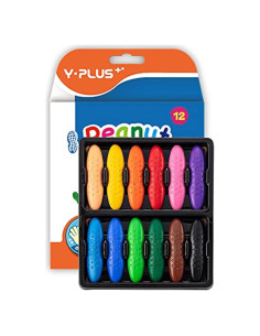 Crayones YPLUS de Cacahuate 12 Colores Lavables No Tóxicos