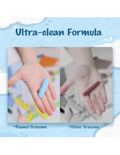 Crayones YPLUS de Cacahuate 12 Colores Lavables No Tóxicos 2