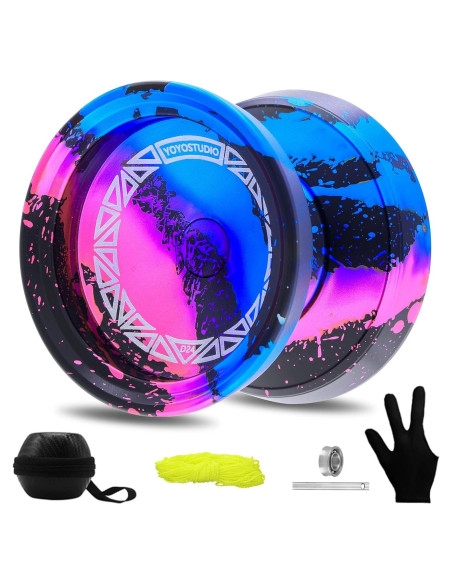 Yoyo Profesional D24 YoYoStudio para Trucos - Negro Azul Rosa