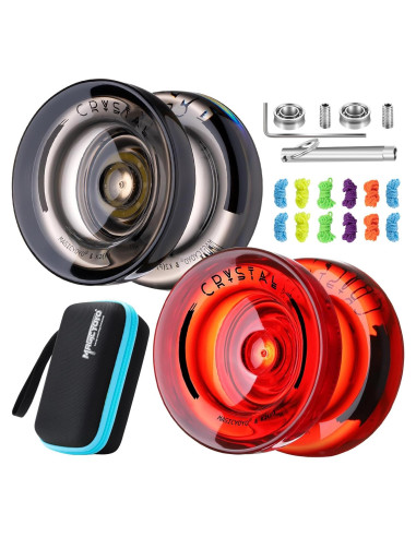Yoyo K2 Cristal Paquete 2 Rojo y Negro + Accesorios