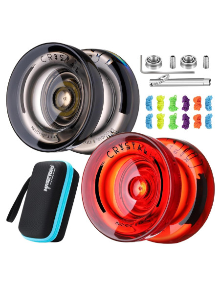 Yoyo K2 Cristal Paquete 2 Rojo y Negro + Accesorios Yoyo K2 Cristal Paquete 2 Rojo y Negro + Accesorios