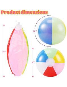 Paquete de 13 Pelotas de Playa Inflables GRNVDWN 20 cm Coloridas 2