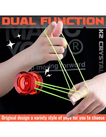 Yoyo K2 Cristal Paquete 2 Rojo y Negro + Accesorios Yoyo K2 Cristal Paquete 2 Rojo y Negro + Accesorios