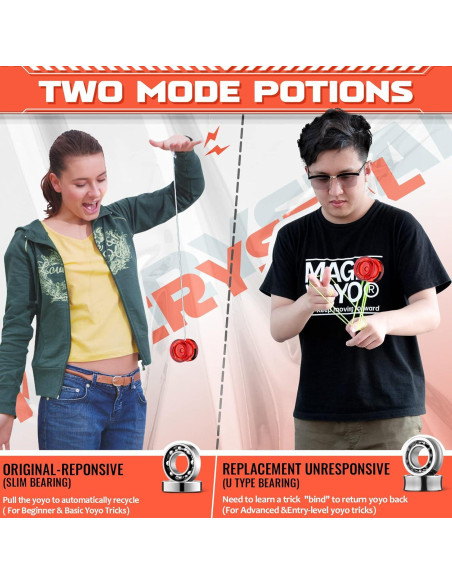 Yoyo K2 Cristal Paquete 2 Rojo y Negro + Accesorios Yoyo K2 Cristal Paquete 2 Rojo y Negro + Accesorios