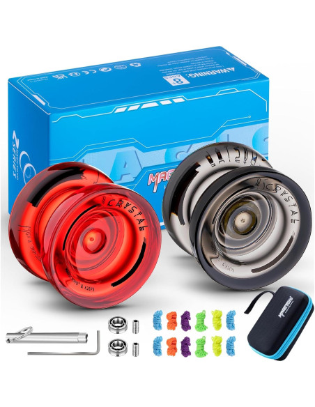 Yoyo K2 Cristal Paquete 2 Rojo y Negro + Accesorios Yoyo K2 Cristal Paquete 2 Rojo y Negro + Accesorios