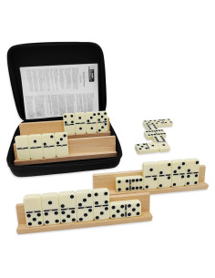 Juego de Dominó Doble 6 Uvcany con 4 Soportes de Madera
