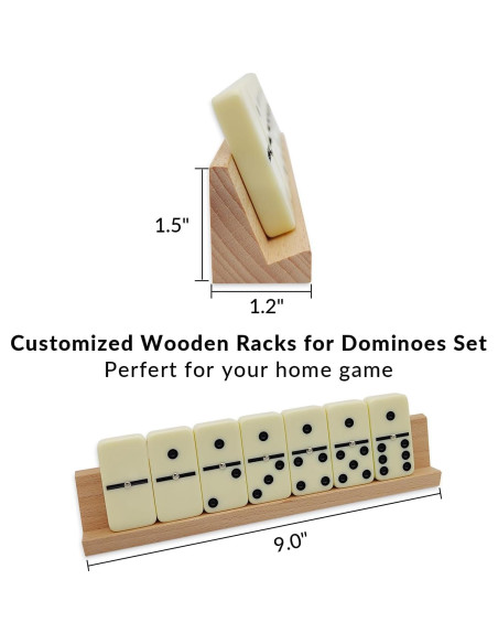 Juego de Dominó Doble 6 Uvcany con 4 Soportes de Madera