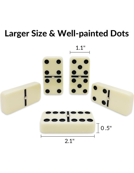 Juego de Dominó Doble 6 Uvcany con 4 Soportes de Madera