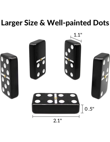 Juego de Dominó Doble 6 Uvcany con 4 Soportes de Madera