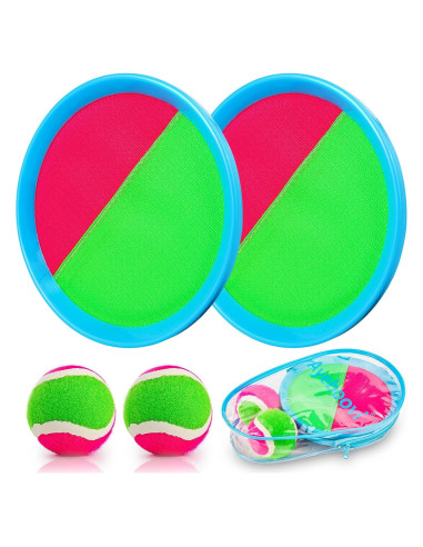 Juego de Lanzar y Atrapar Ayeboovi 2 Palas y 2 Pelotas