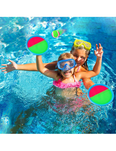 Juego de Lanzar y Atrapar Ayeboovi 2 Palas y 2 Pelotas