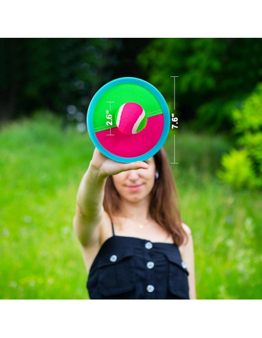 Juego de Lanzar y Atrapar Ayeboovi 2 Palas y 2 Pelotas