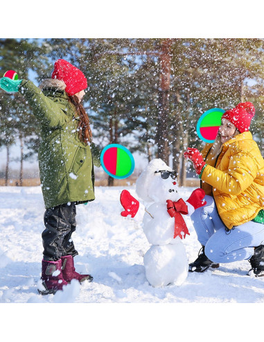 Juego de Lanzar y Atrapar Ayeboovi 2 Palas y 2 Pelotas