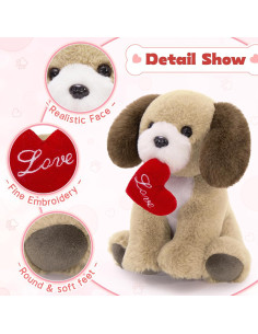 Set de 4 Peluches de Perro con Corazón - 20 cm 2