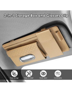 Organizador de Visera de Coche Rechale Beige 6 Bolsillos 2