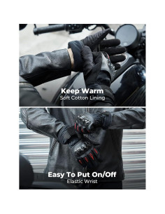 Guantes de Moto KEMIMOTO XL Invierno Impermeables Negro 2