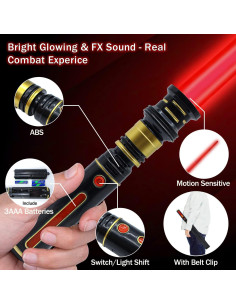 Sable Iluminado Gianby Rojo 81 cm con Sonido FX 2