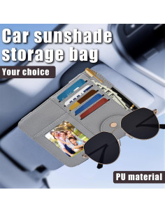 Organizador de Visera Peisicne Gris para Auto con Bolsillos 2