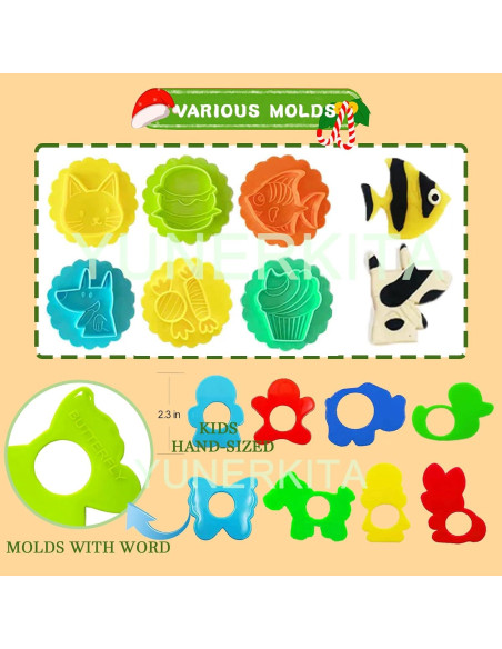 Juego de Herramientas de Masa YUNERKITA con Moldes y Rodillo Juego de Herramientas de Masa YUNERKITA con Moldes y Rodillo