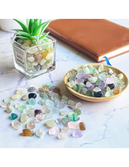 Keedolla Chips de Fluorita Pulidos 0.42 kg para Acuarios