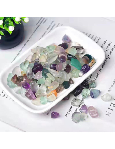 Keedolla Chips de Fluorita Pulidos 0.42 kg para Acuarios