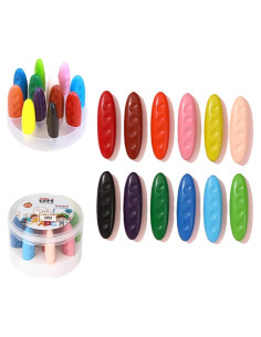 Crayones Lavables FXYRTKLCZ 12 Colores No Tóxicos