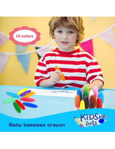 Crayones Lavables FXYRTKLCZ 12 Colores No Tóxicos 2
