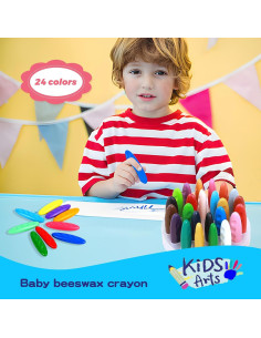 Crayones Lavables FXYRTKLCZ 24 Colores No Tóxicos 2