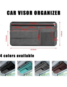 Organizador de Visera de Coche Yourkar Gris - Almacenamiento Práctico 2