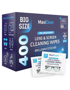 Toallitas para Lentes Maxi Clean 400 Pre-humedecidas 15x14cm