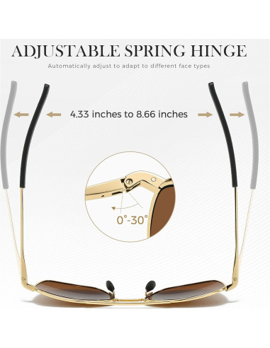 Gafas de sol piloto SUNGAIT polarizadas para hombres