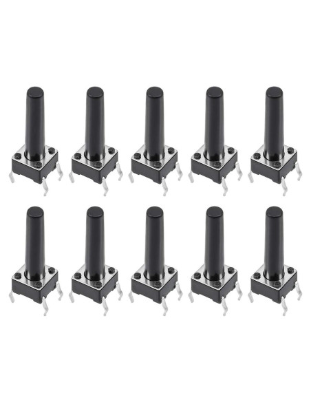 Interruptor Táctil Momentáneo uxcell 6x6x18mm 10PCS