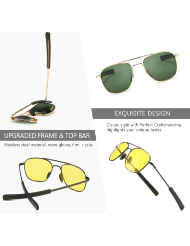 Gafas de sol piloto SUNGAIT polarizadas para hombres