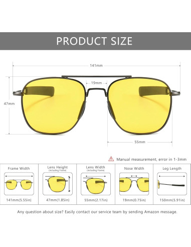 Gafas de sol piloto SUNGAIT polarizadas para hombres