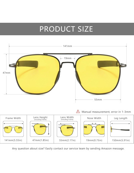 Gafas de sol piloto SUNGAIT polarizadas para hombres