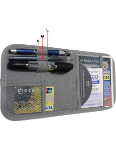 Organizador de Visera de Coche ZugGear SV-2, Gris, 6 Compartimentos 2