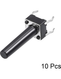Interruptor Táctil Momentáneo uxcell 6x6x18mm 10PCS 2