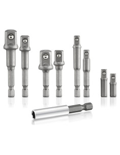 Juego de Adaptadores de Enchufe NEIKO 00257 - 9 Piezas Acero CrV