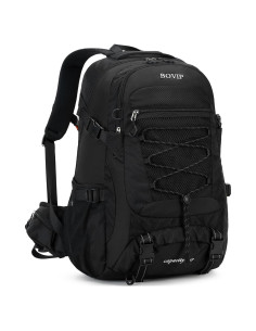 Mochila de Senderismo BOVIP 40L Impermeable Unisex Negra