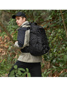 Mochila de Senderismo BOVIP 40L Impermeable Unisex Negra 2