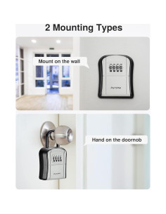 Caja de Llave con Cerradura Puroma LB125, 4 Dígitos, Gris 2