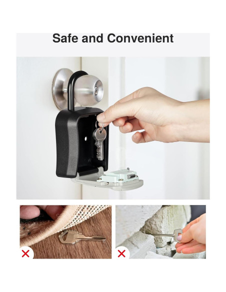 Caja de Llave con Cerradura Puroma LB125, 4 Dígitos, Gris