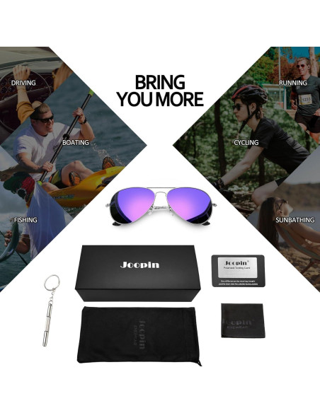 Gafas de sol polarizadas Joopin aviador UV400 plateadas