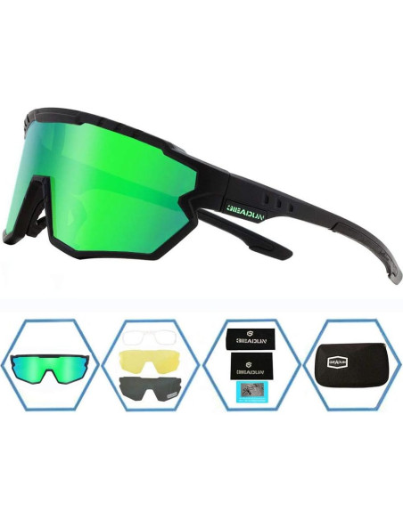 Gafas de sol deportivas GIEADUN con 3 lentes intercambiables